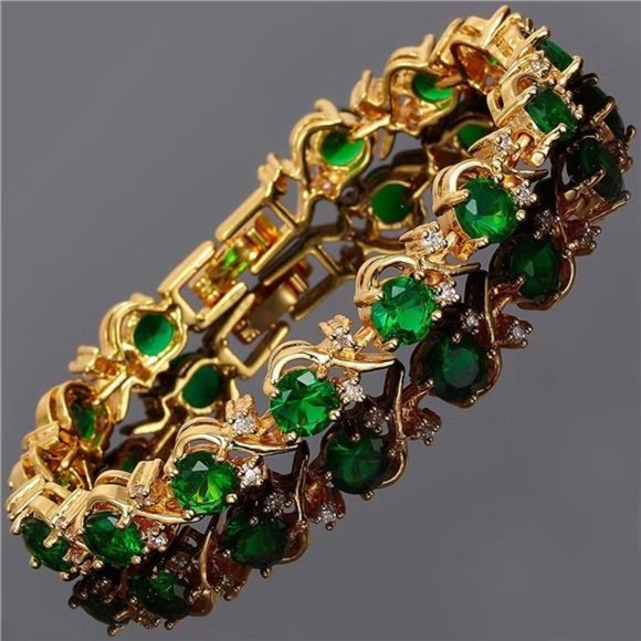 Blossom CZ Tennis Bracelet, 6 Colors, Gold Plated - Picture 6 of 6